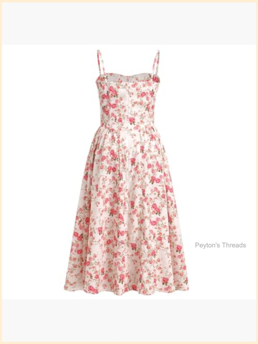 Women Corset Midi Dress Flowy Spaghetti Straps Bustier Summer Dress - Picture 3 of 7